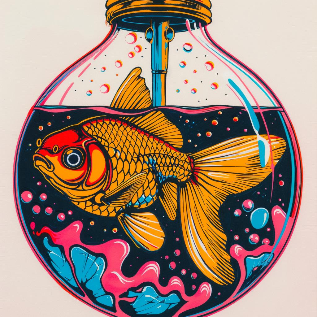 lightbulb  liquid  goldfish  art  colorful  bubbles  jar  conceptual  surreal  digital 940417