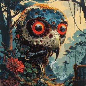 owl  redeyes  woods  painting  nature  chromolithography  wildlife  colorful  realistic  illustration 1059829