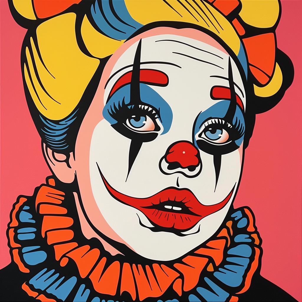 clown  bluehair  painting  scary  carnival  humor  character  stylized  artwork  figurative 973838