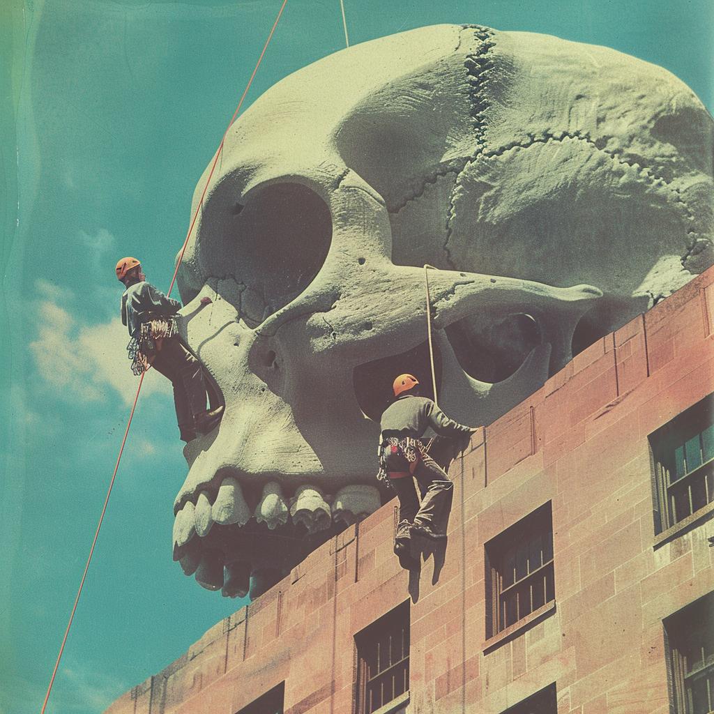 climbers  skull  surreal  collage  NYC  exploration  adventure  dark  fantasy  equipment 970829