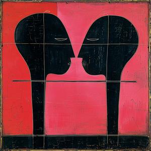 painting  Romare  Bearden  expressionism  romantic  surreal  couple  faces  emotion  minimalist 1039018