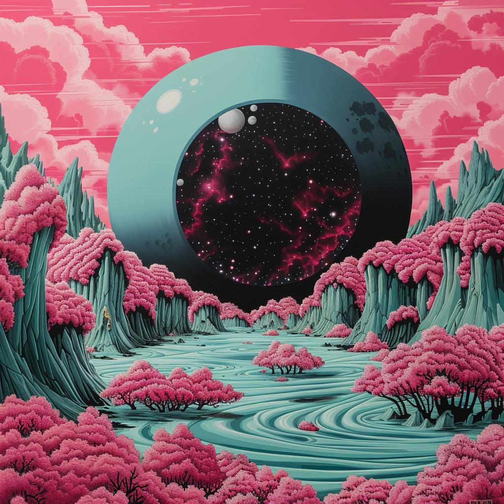 tycho  album  art  flowerpunk  sunrise  galaxy  pulsar  wave  colorful  vibrant 934029