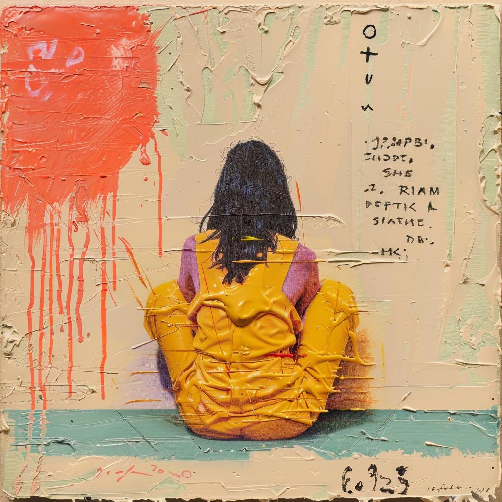 woman  sitting  paint  encaustic  palette-knife  Joan  Cornella  ground  art  color 1016329