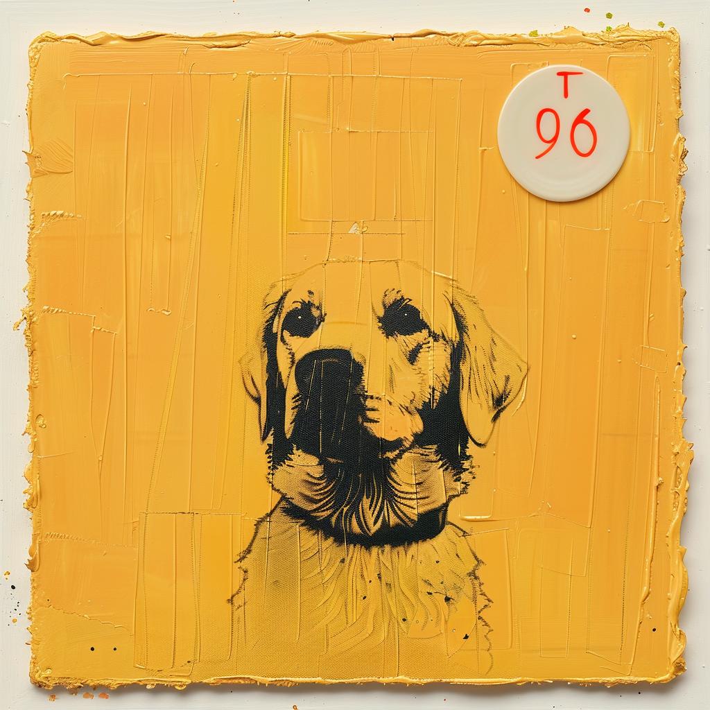 encaustic  impasto  dog  retriever  yellow  portrait  artwork  character  stylized  composition 1015469