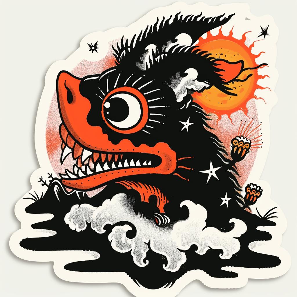 dragon  black  orange  sticker  tattoo  illustration  graphic  fantasy  art  design 927393