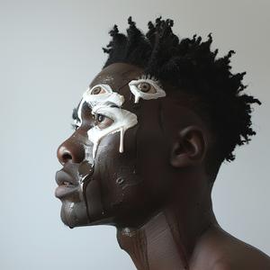 Pop  Art  African-American  male  four-eyes  makeup  dripping  Troy  Brooks  portrait 1074363
