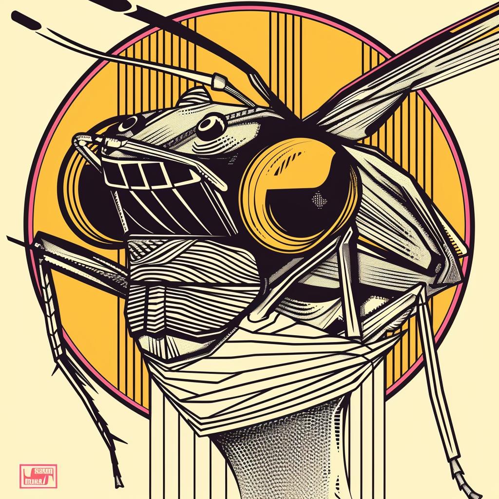 surreal  insect  poster  album  cover  hyper-realistic  symbolist  screenprinting  graphic  art 939541