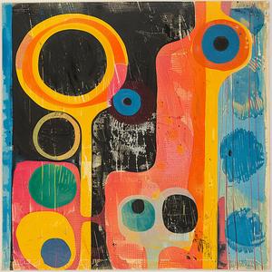 surreal  blockprint  colorful  circles  shapes  abstract  creative  artwork  painting  design 1063110