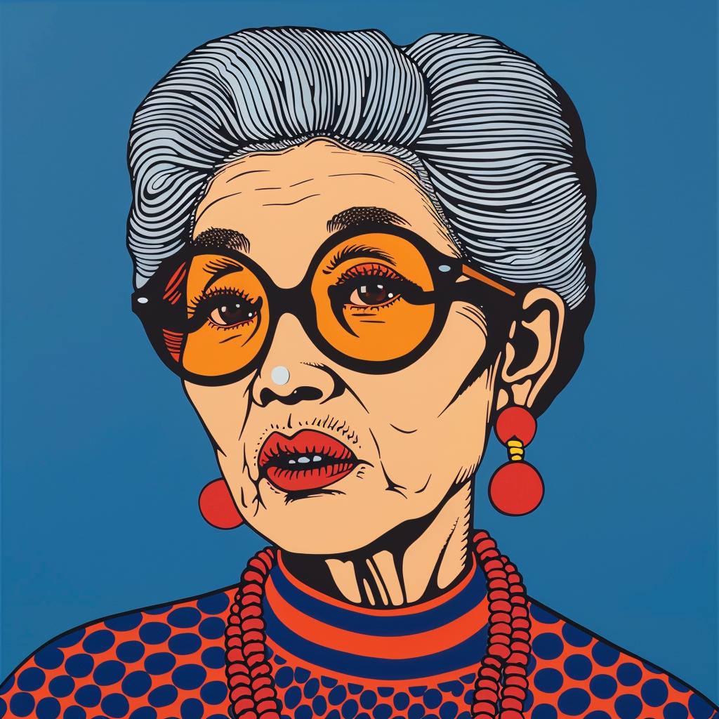 portrait  woman  asian-american  light  brown  skin  glasses  elderly  fashion  blue 972364