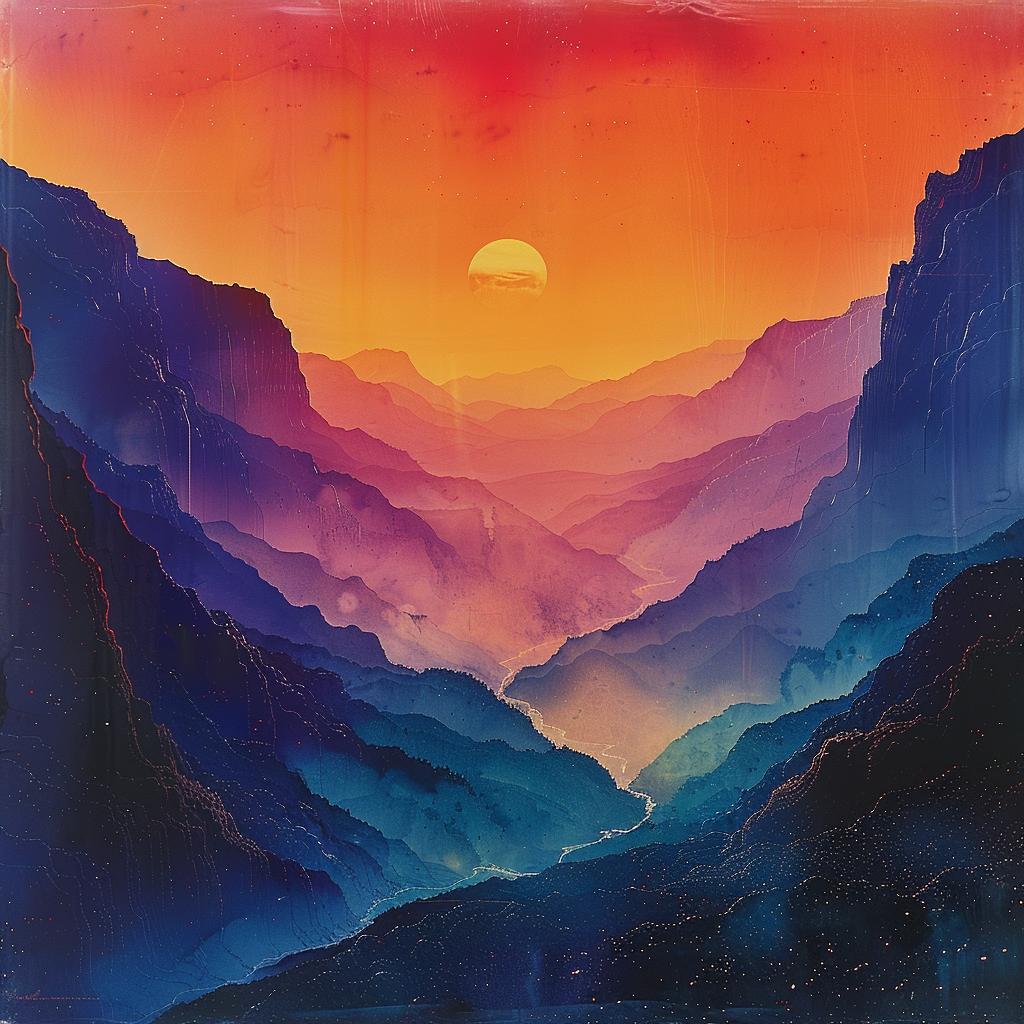 mountain  sunset  painting  natural  volumetric  lighting  grain  horror  art  colors 1019941