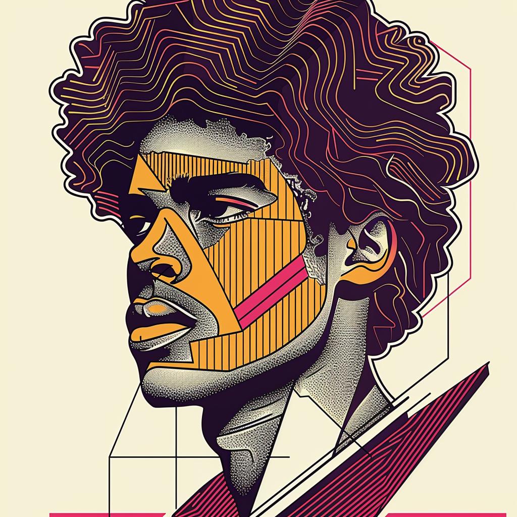 PopArt  African-American  man  digital  white  portrait  style  hair  background  bold 937852