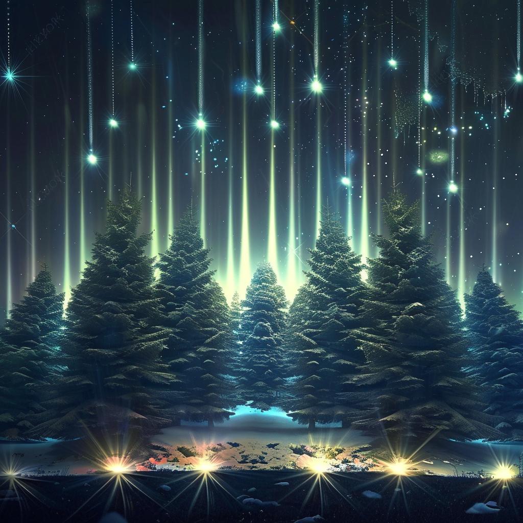 forest  winter  animated  vibrant  folk-inspired  illustrations  colorful  lights  stars  beautiful 945156