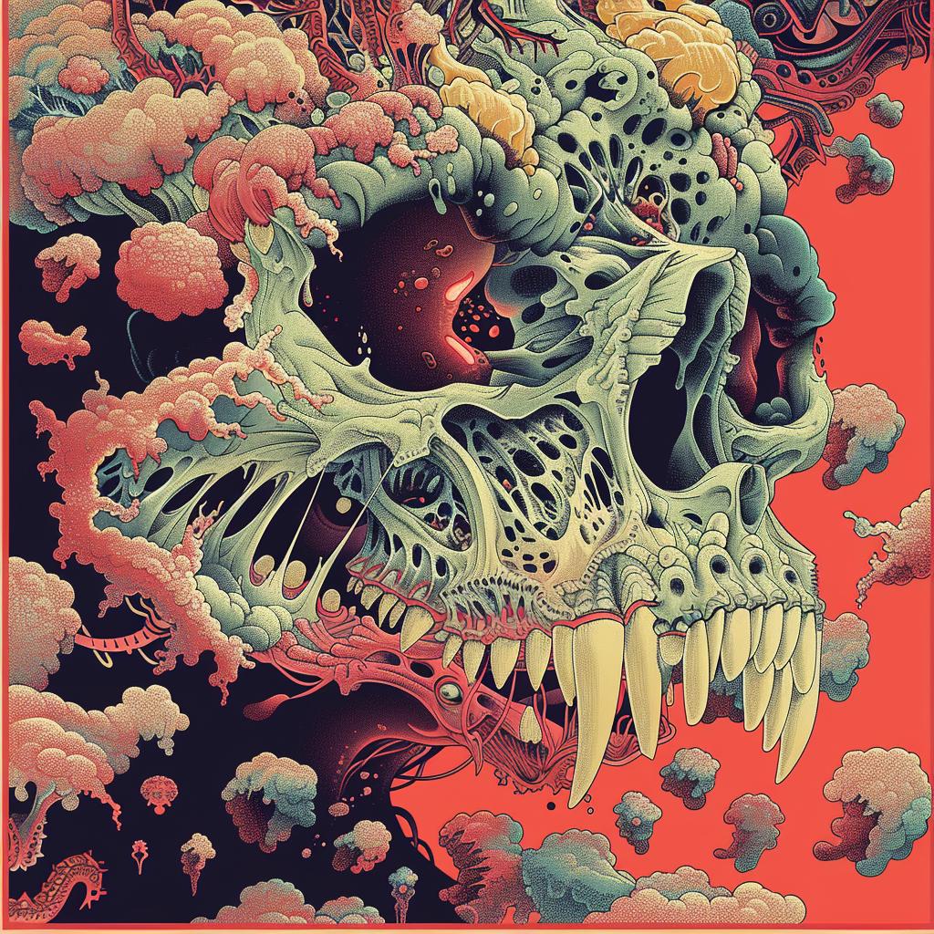 surreal  album  cover  monster  hyper-realistic  Nychos  devil  wears  Prada  art 961668