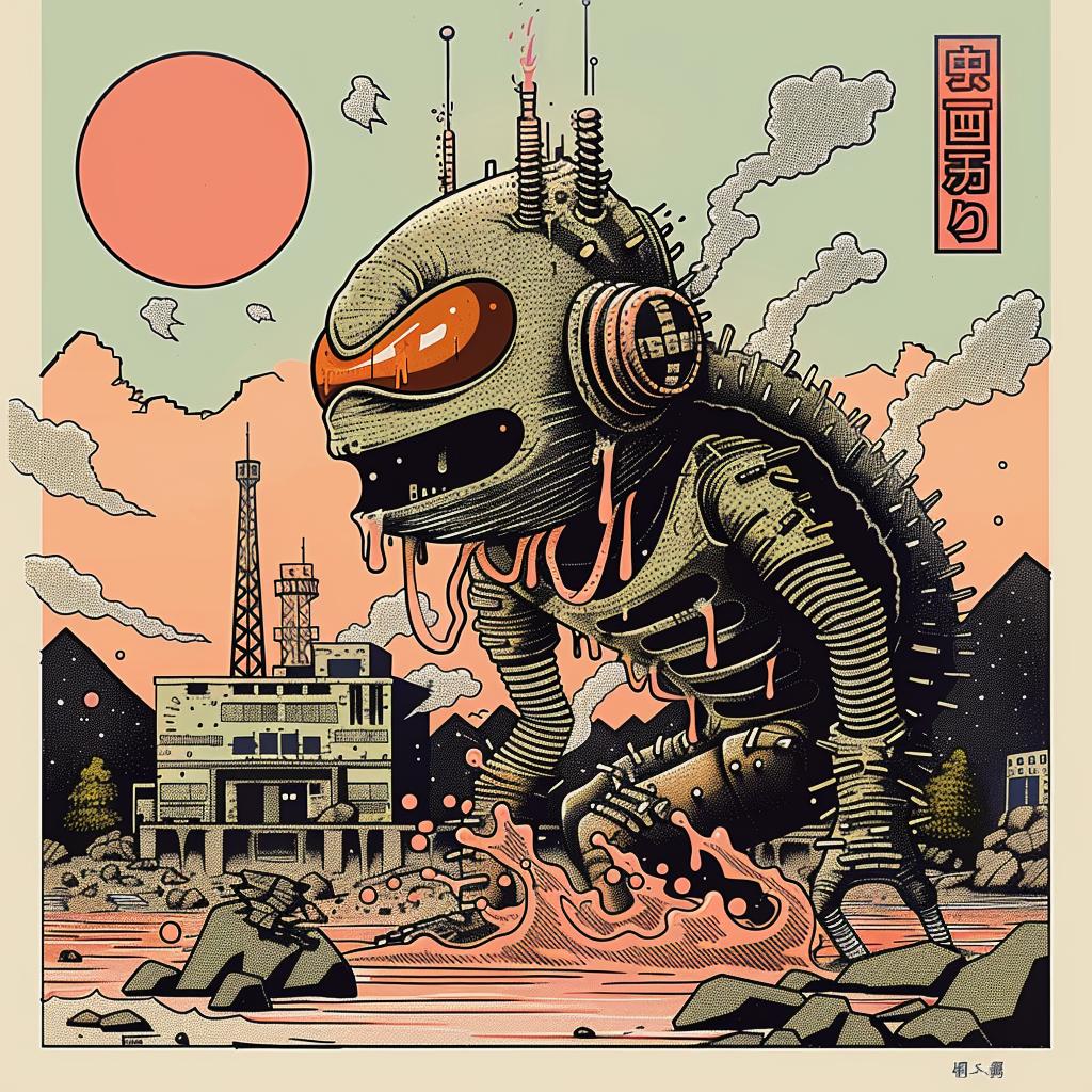 poster  robot  city  background  Japanese  art  sci-fi  urban  graphic  illustration 947173