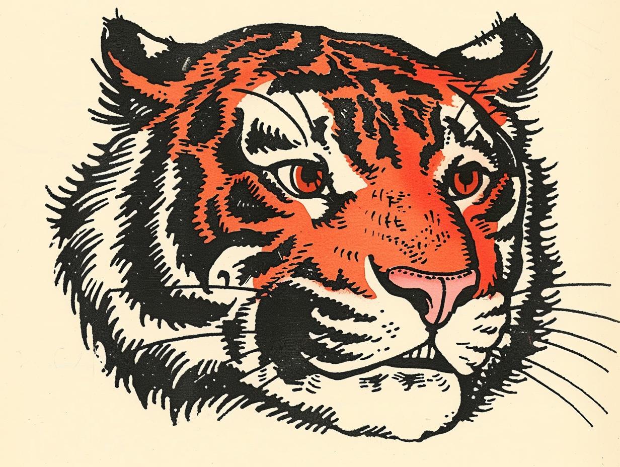 tiger  head  red  eyes  background  abstract  colorful  illustration  tattoo  graphic 919283