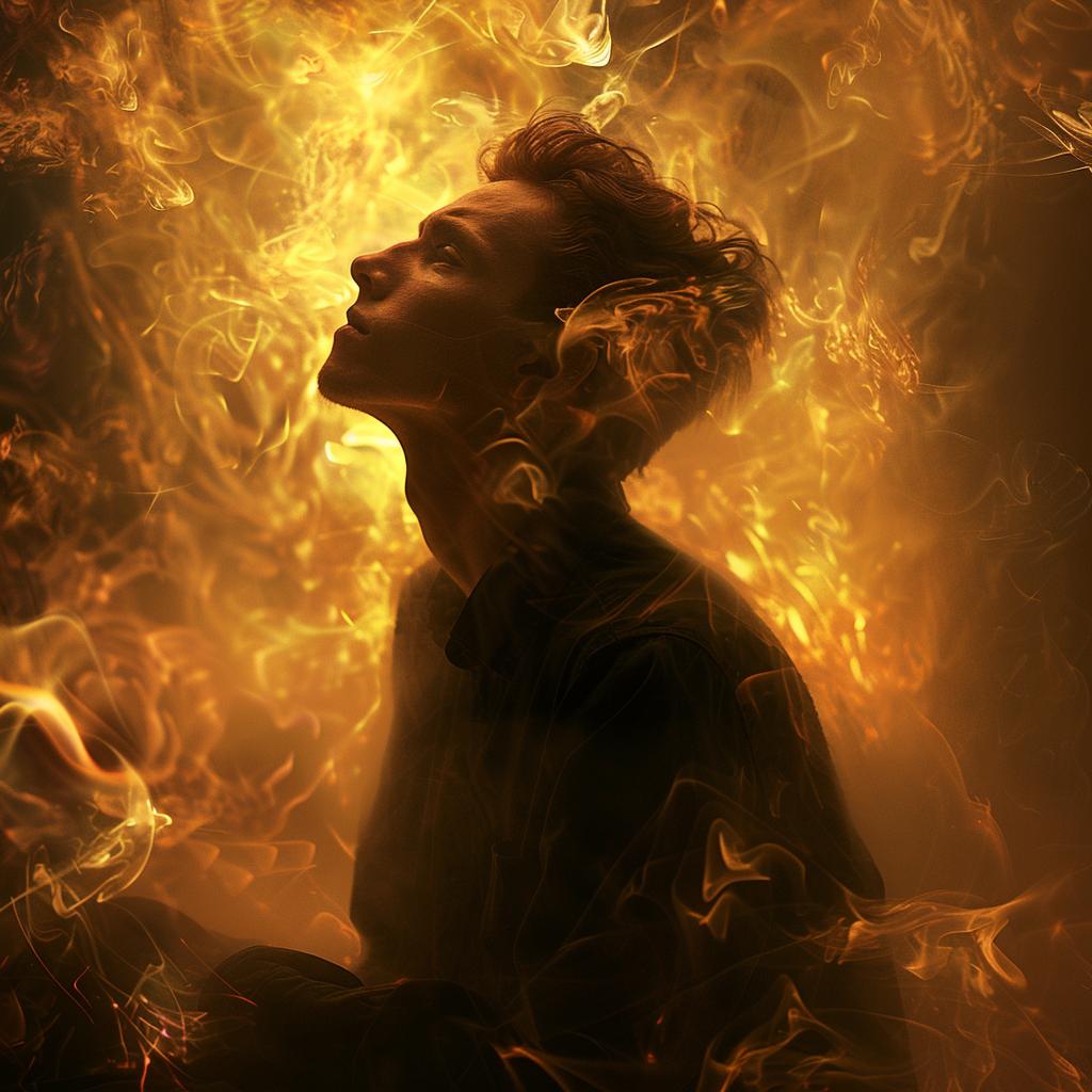 surreal  occult  sci-fi  photo  man  fire  looking  dark  lighting  glow 965874
