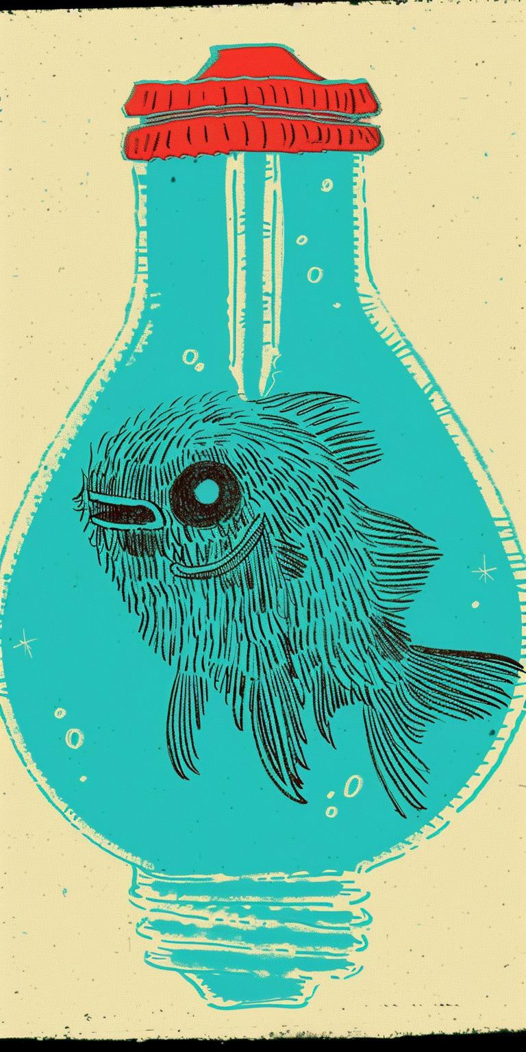 lightbulb  goldfish  liquid  aquatic  still life  conceptual  whimsical  colorful  translucent  modern 940430