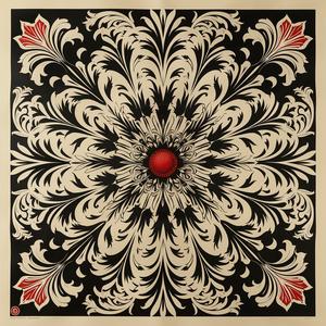 painting  black  white  red  flowers  album  cover  Obey  bold  design 1078967