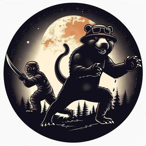 bear  moon  sticker  art  chromolithography  wildlife  nature  design  colorful  scene 1048706