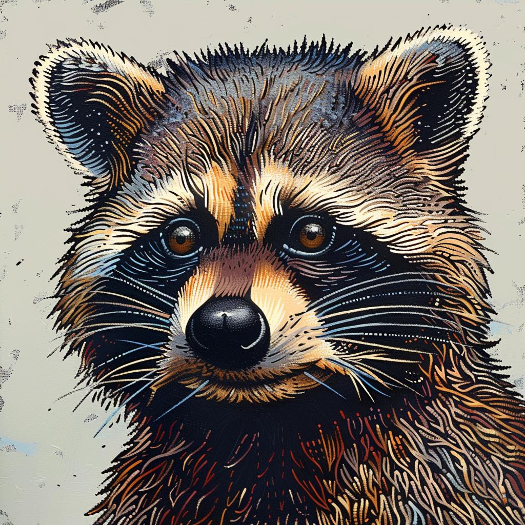 raccoon  painting  brown  background  animal  realistic  portrait  wildlife  nature  cute 962465