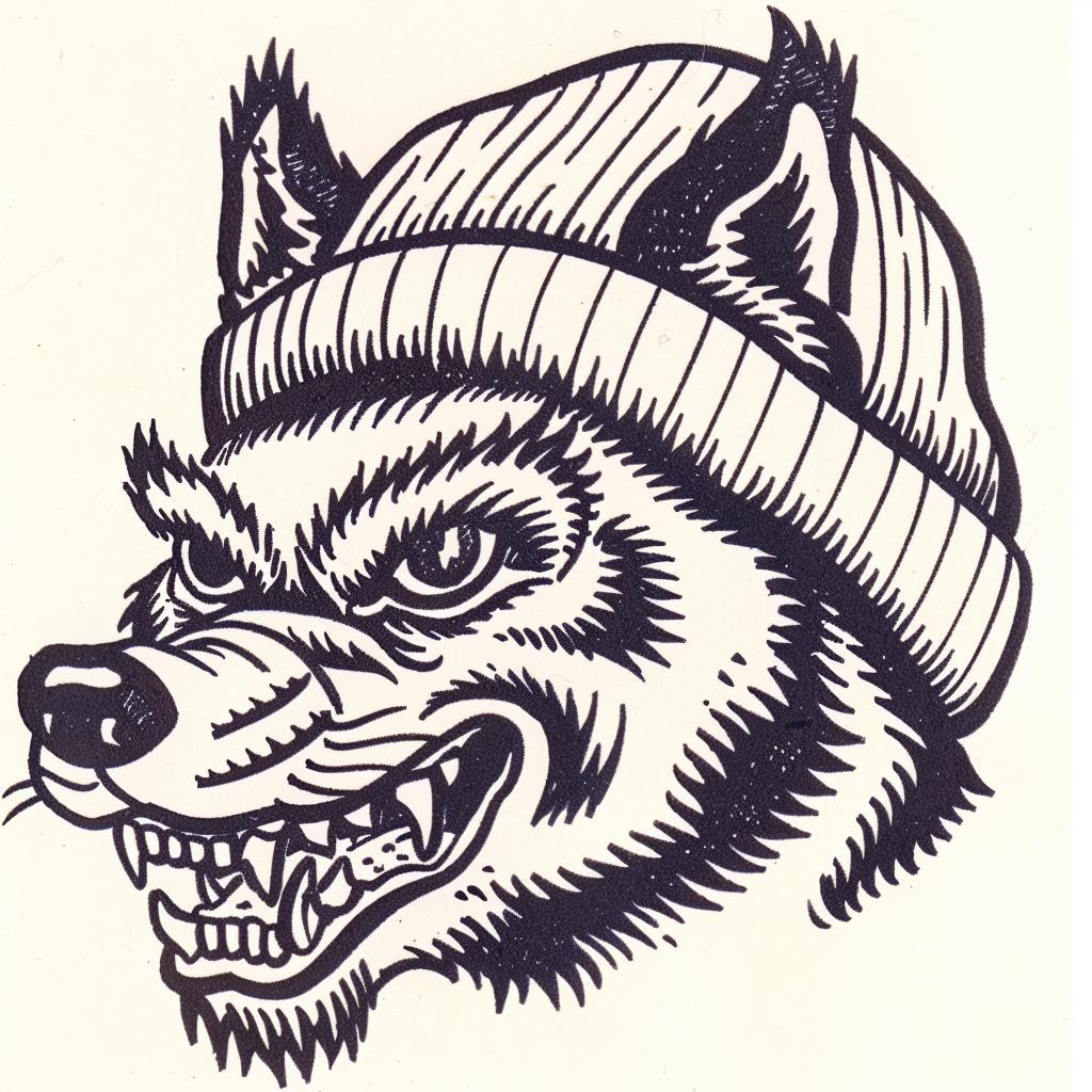 wolf  hat  drawing  art  aggressive  knitted  simple  minimal  character  design 959473