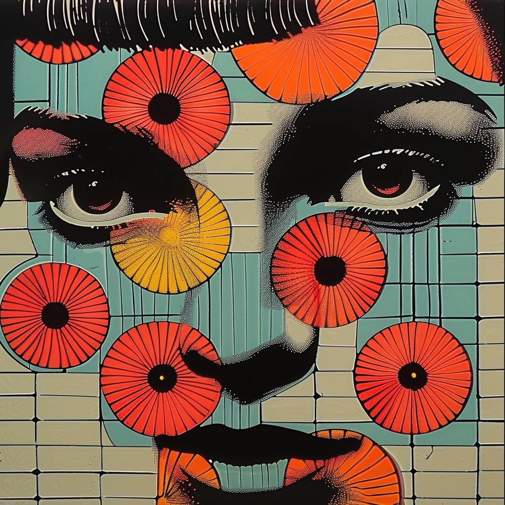woman  flowers  face  vibrant  abstract  portrait  art  mixed-media  expression  modern 968540