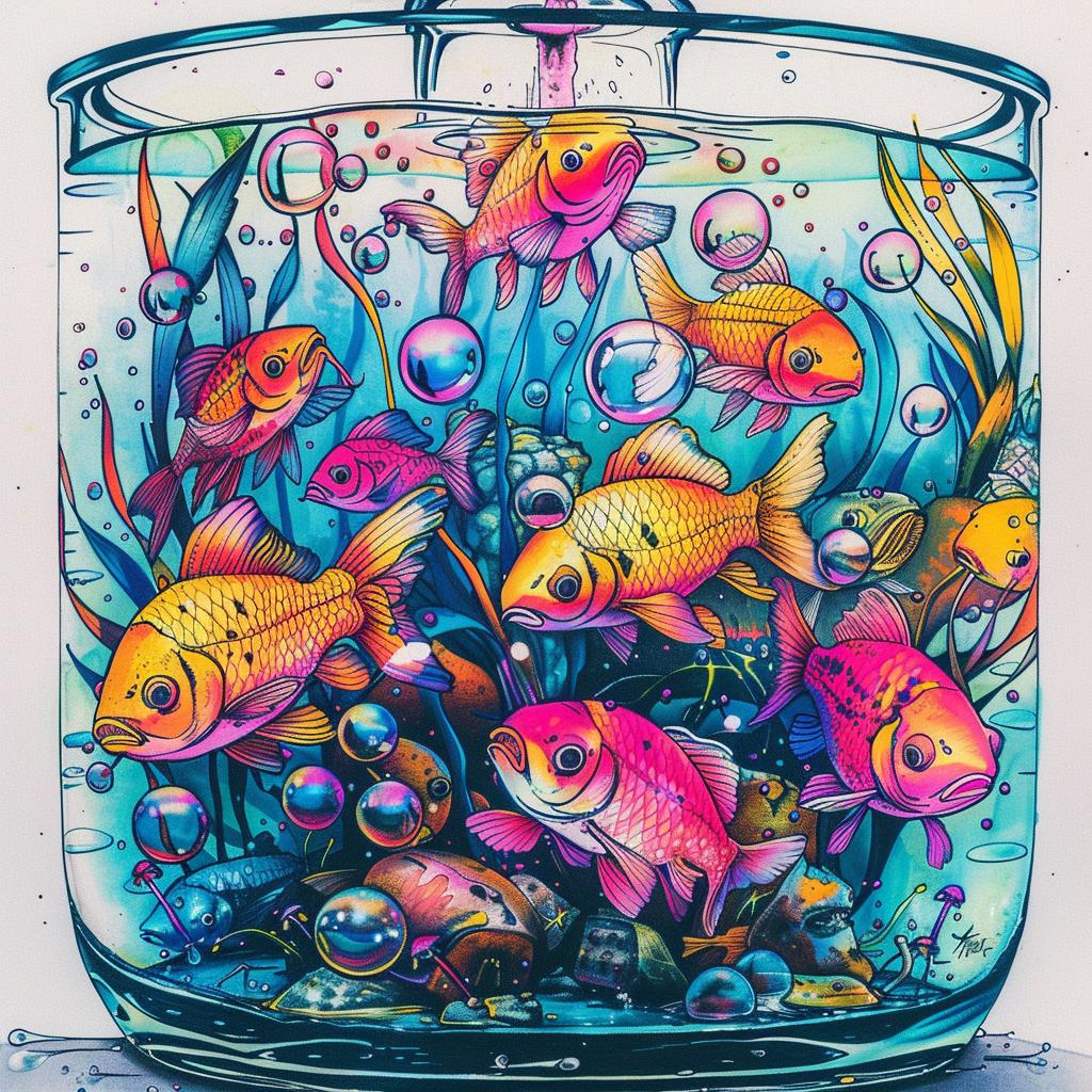 fish  bowl  bubbles  painting  liquid  aquarium  colorful  artistic  marine  vivid 940503