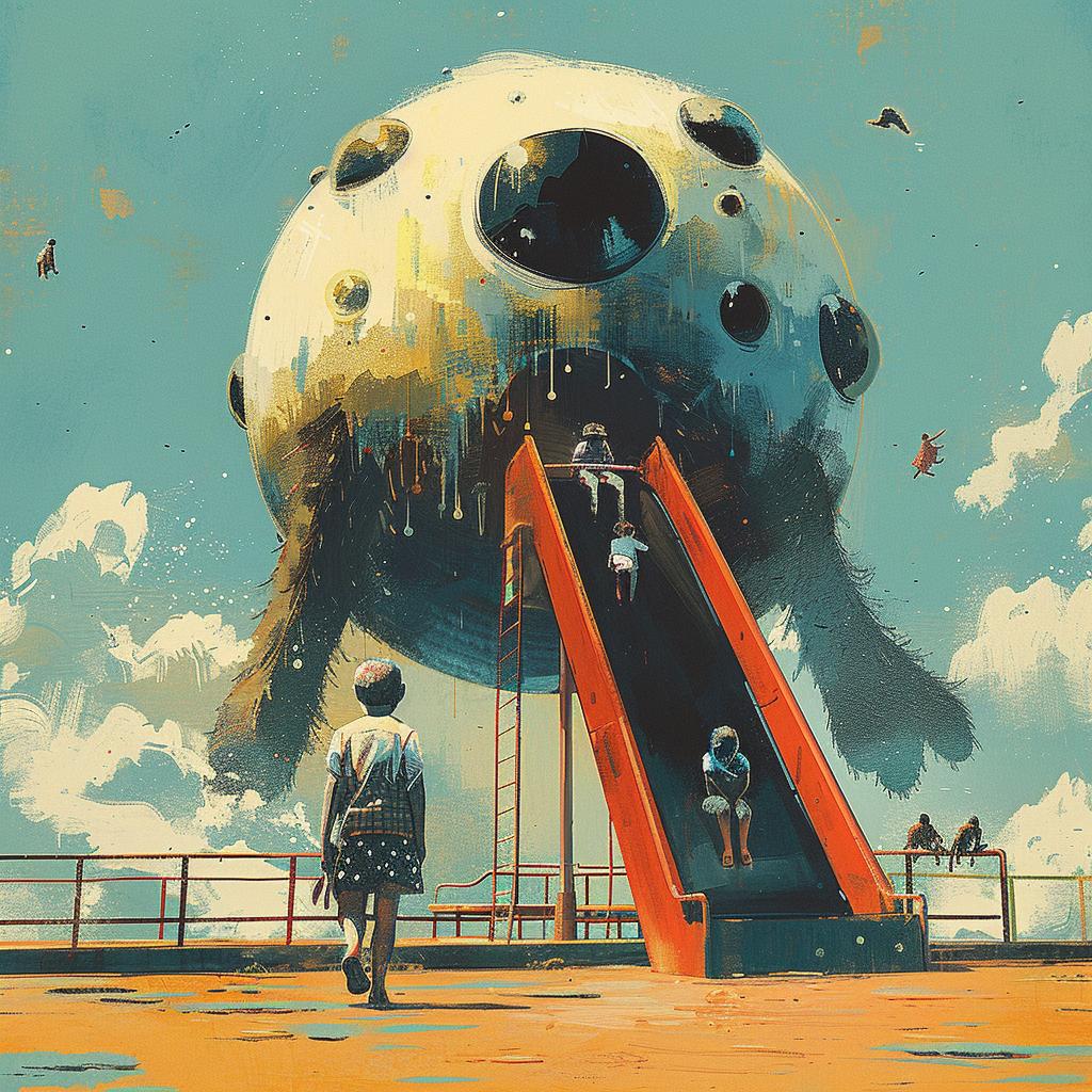 painting  ball  people  colorful  imaginative  artwork  playground  whimsical  detailed  fantasy 964673