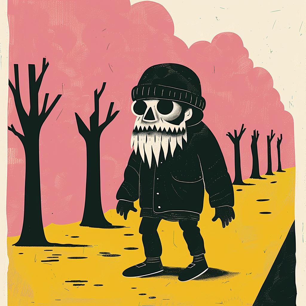 surreal  album  cover  skull  hat  graphic  colorful  abstract  artistic  poster 1018703