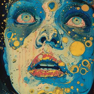 Creature  Kirby  portrait  comic  ArtNouveau  Surrealism  pointillism  colorful  bubbles  woman 1076780