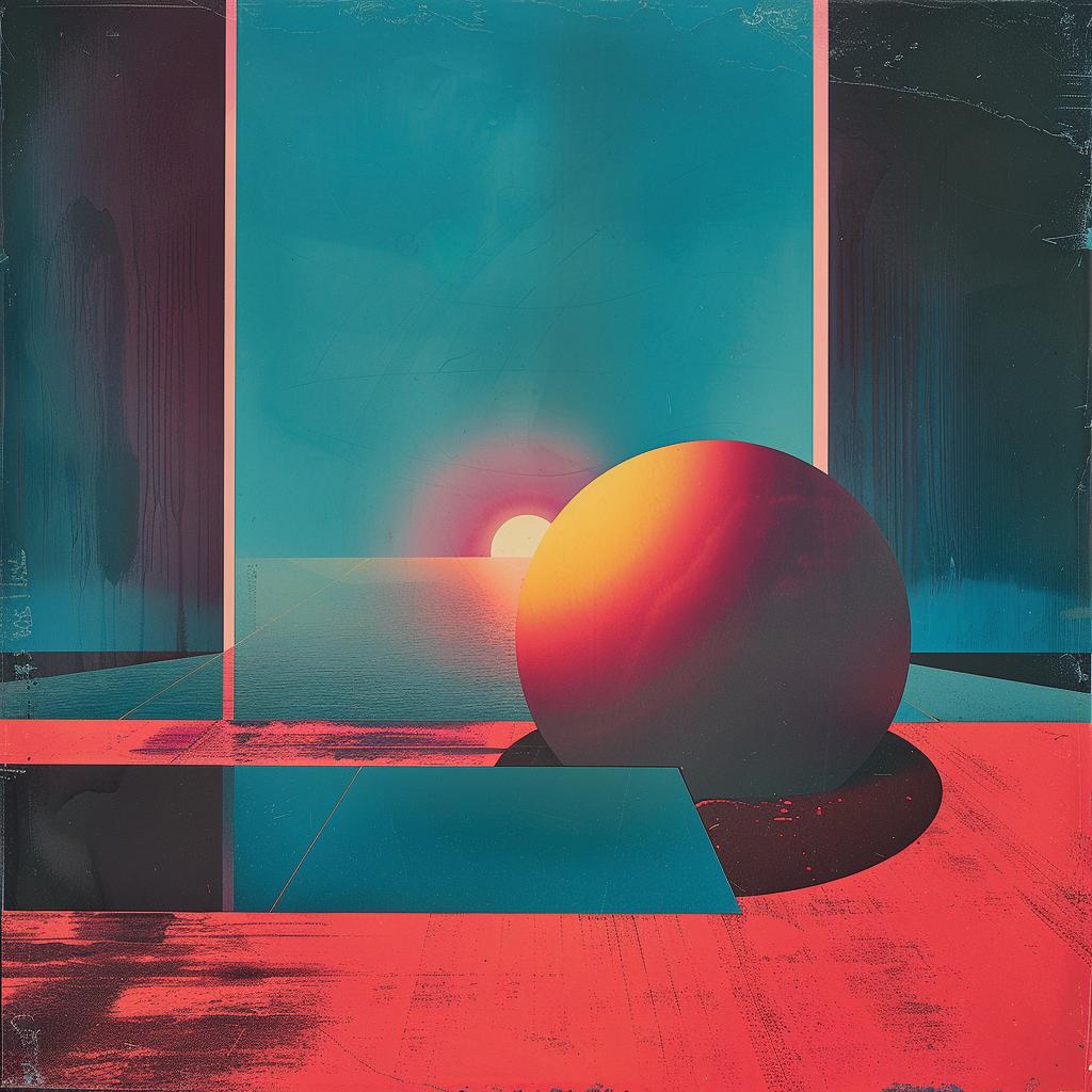 painting  ball  background  red  blue  1980s  electro  synthwave  trippy  geometric 960782