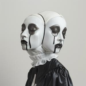 women  masks  black  white  artistic  portrait  abstract  modern  edgy  surreal 1072488