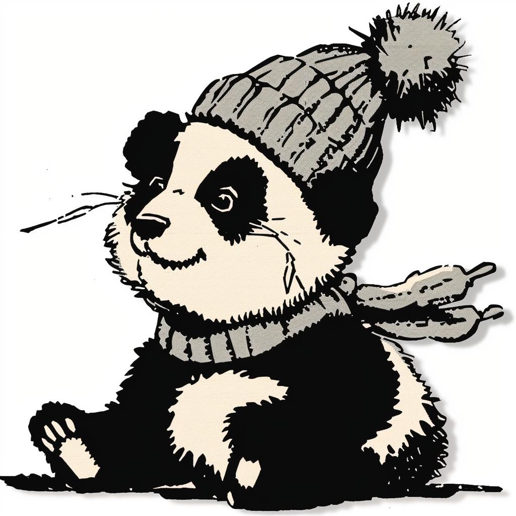panda  hat  scarf  cute  cartoon  winter  funny  animal  whimsical  bear 942544