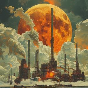 factory  clouds  moon  abstract  minimalism  industrial  negative_space  fantasy  art  details 1040596