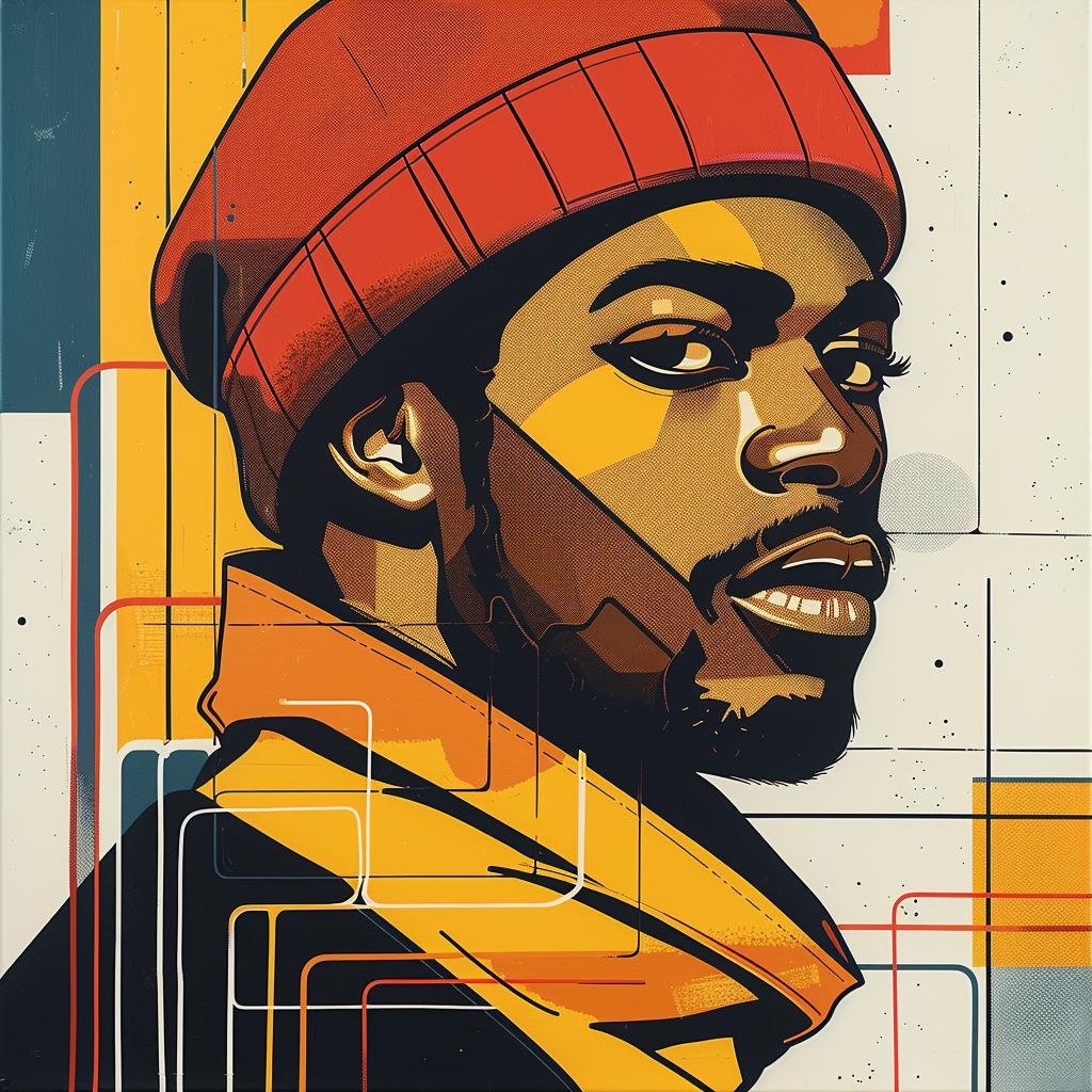 portrait  man  knit  cap  Stephanie  Vance  acrylic  realism  expression  colorful 924247