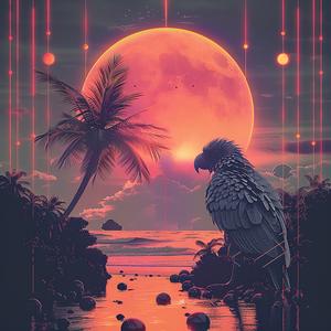 parrot  sunset  moon  vaporwave  tropical  colorful  animal  serene  landscape  nostalgic 1038835
