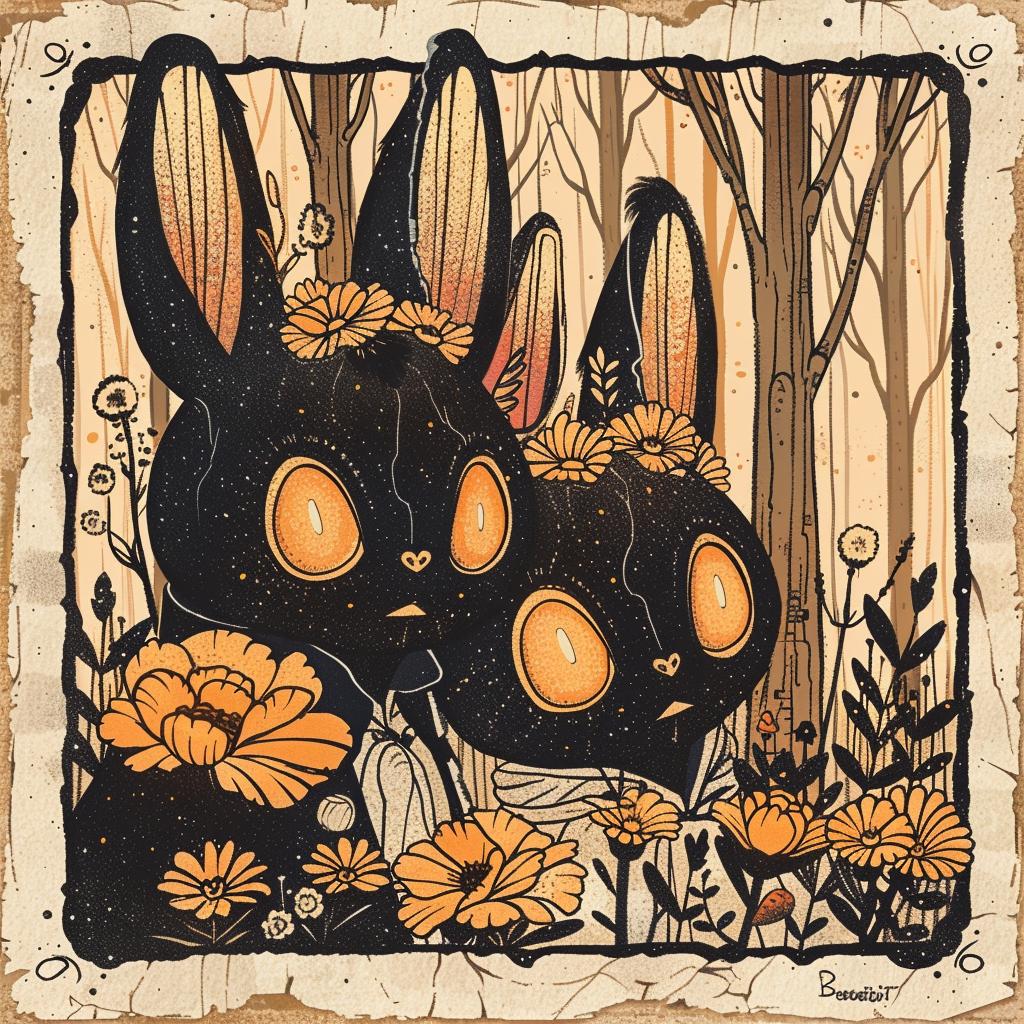 rabbits  flowers  ears  art  spiritual  dark  introspective  naturalistic  occult  elements 926105