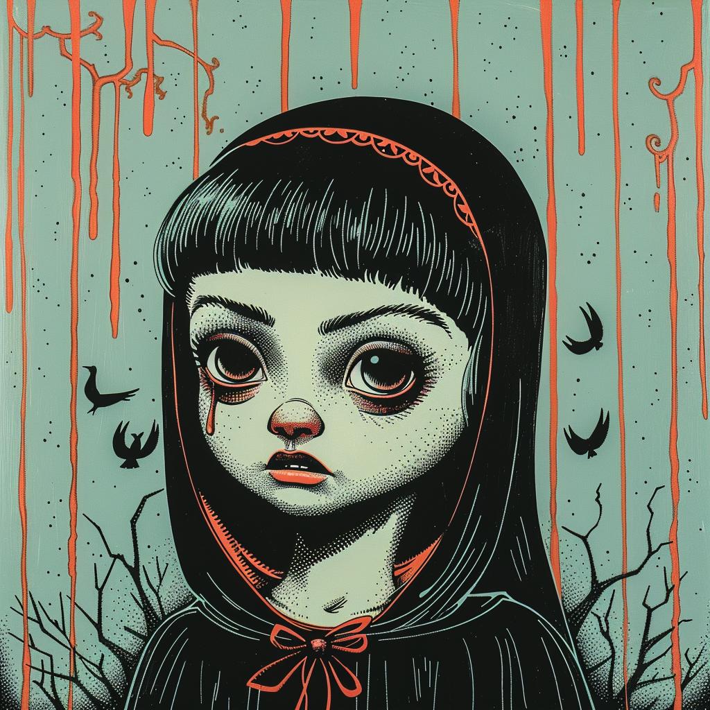 girl  hoodie  black  hair  surreal  dark  spiritual  artistic  mysterious  illustration 924758