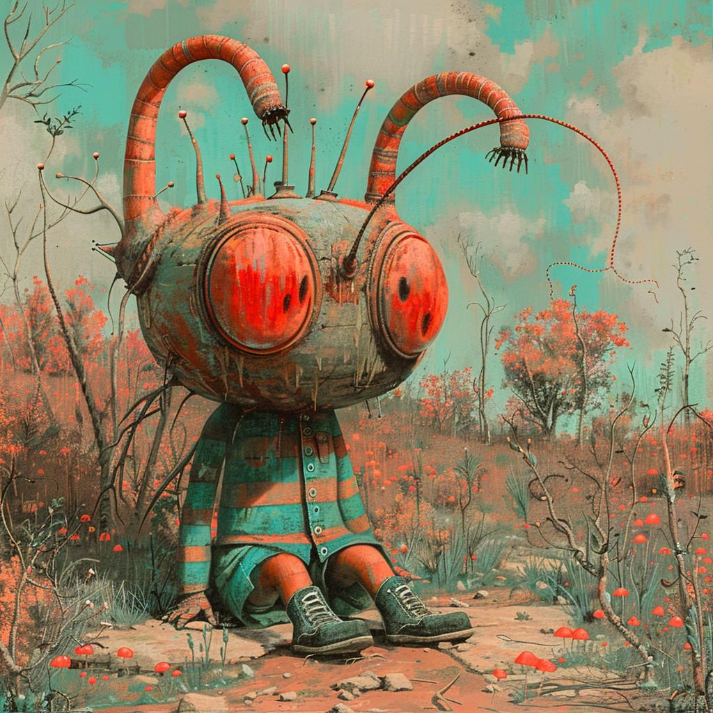 surreal  album  cover  anaglyph  robot  introspective  naturalistic  spiritual  terror  occult 973774