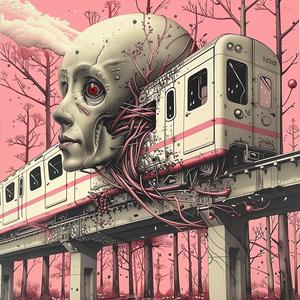 minimal  chromolithography  train  head  surreal  fantasy  simple  transport  industrial  artwork 1037685