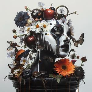 statue  black  white  flowers  butterflies  art  abstract  design  sculpture  stylistic 1072461