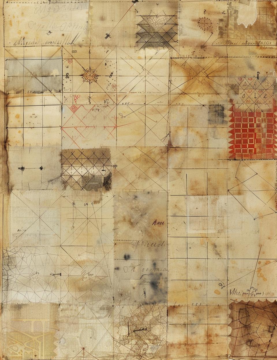 vintage  ledger  paper  patterns  medieval  symbolism  drawing  faded  stained  patchwork 961869