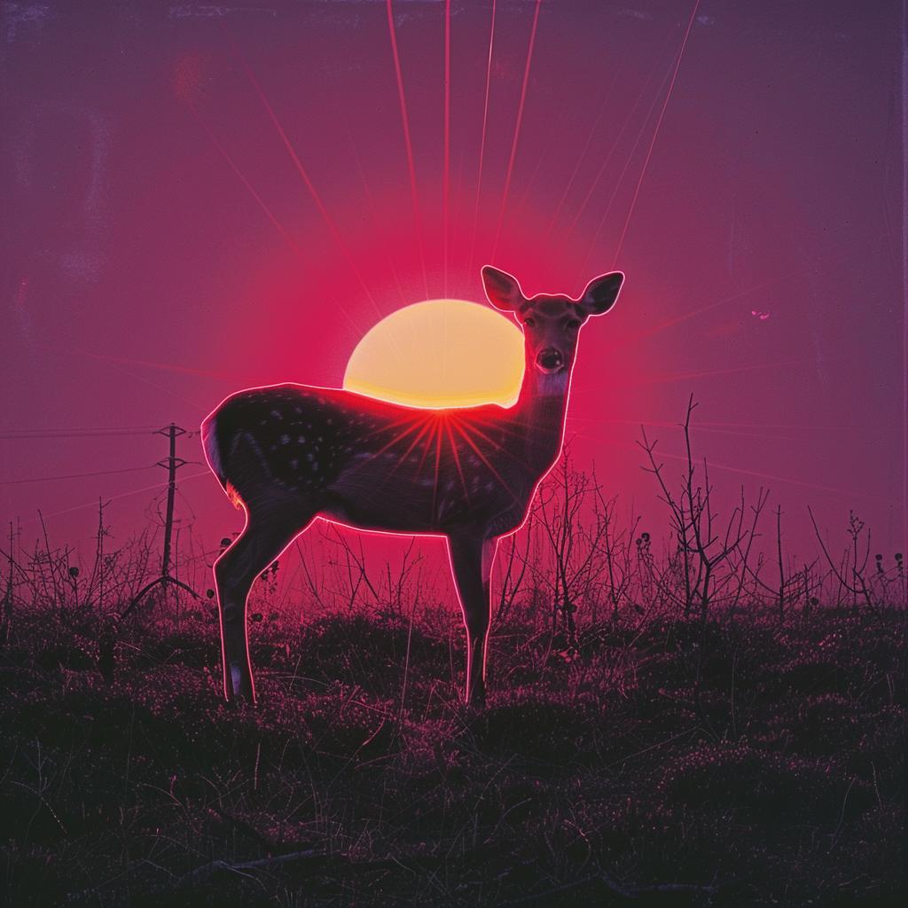 creative  surreal  neon  album  cover  deer  sunset  Demna  Gvasalia  silhouette 962562