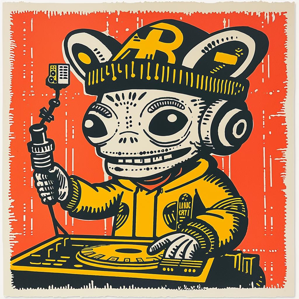 DJ  alien  poster  street  culture  minimal  cartoon  mixer  music  urban 957244