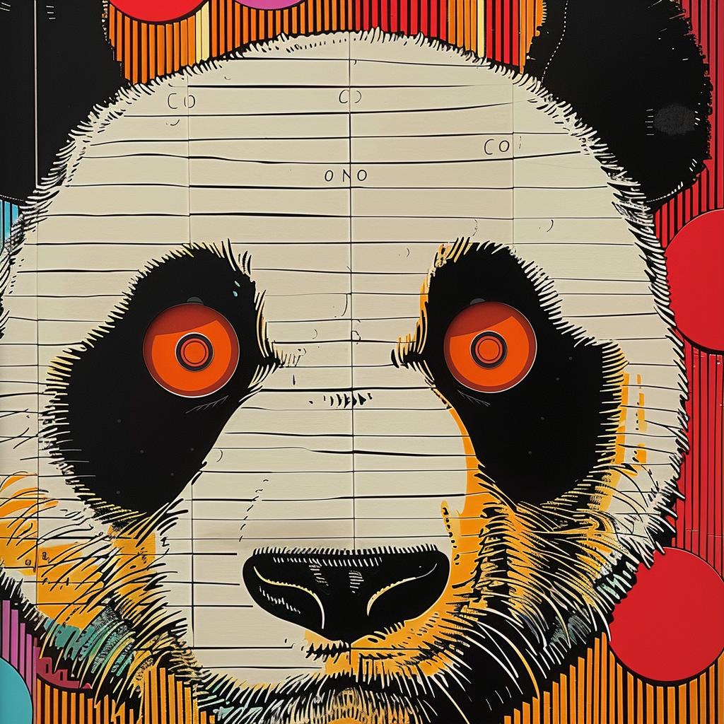 panda  bear  colorful  abstract  impressionism  collage  graphic  design  vibrant  artwork 968176