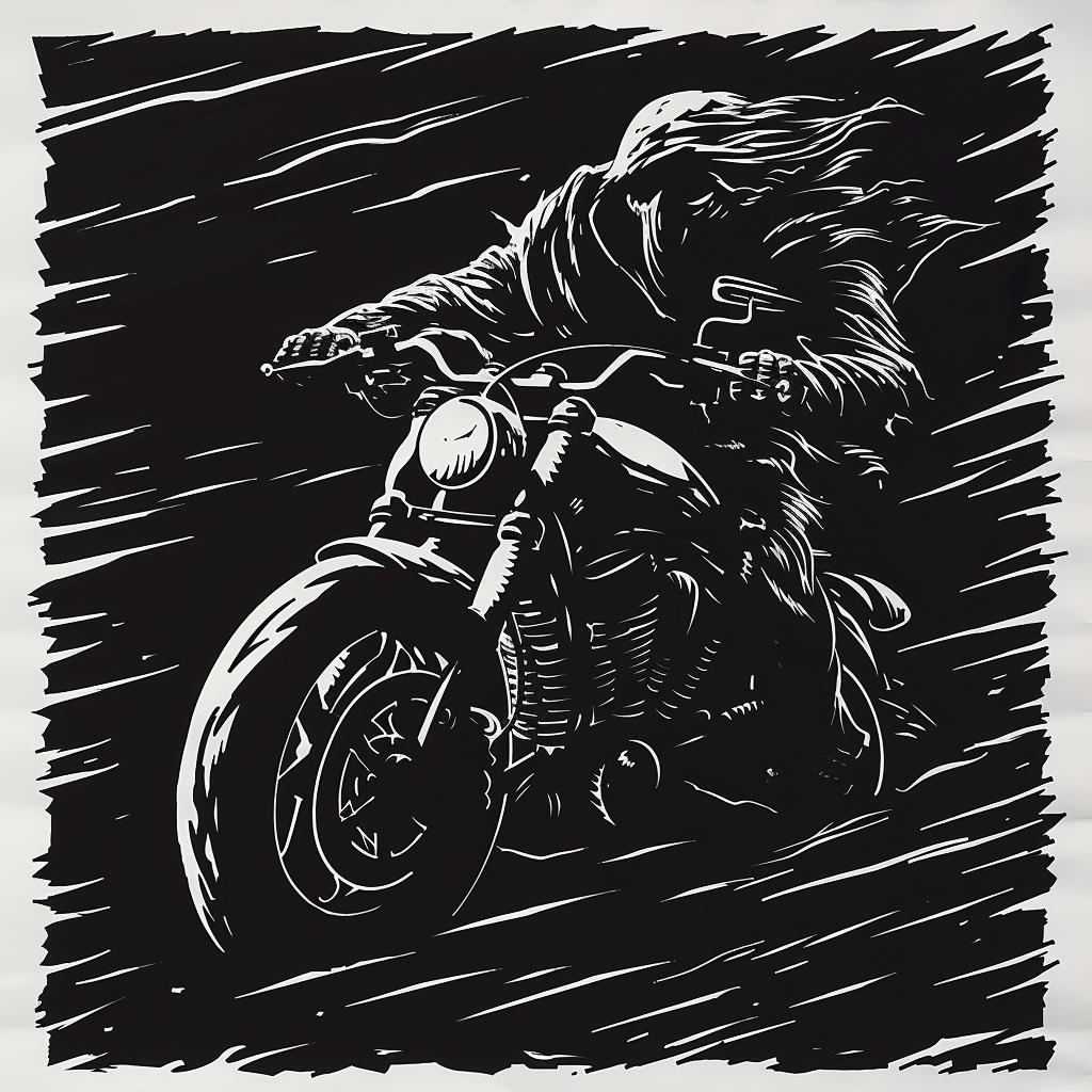 grim  reaper  motorcycle  black  white  drawing  man  biker  skull  dark 1025586