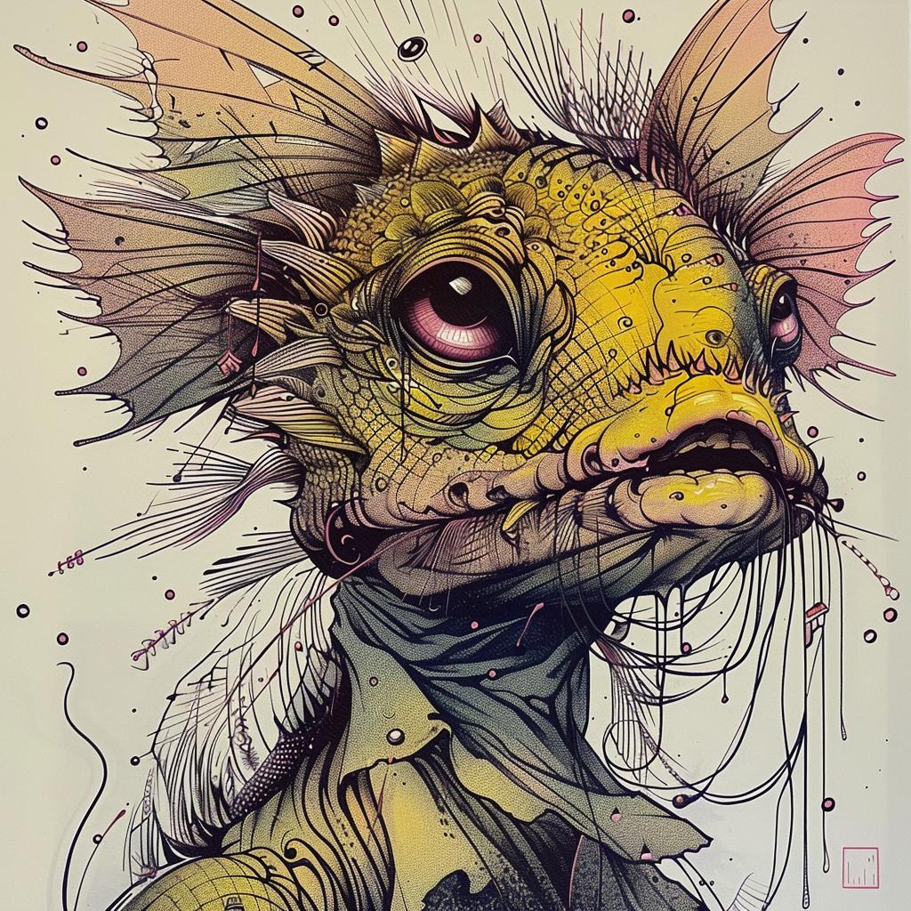 mythical  creature  drawing  fish  fantasy  whimsical  colorful  imaginative  marine  surreal 948801