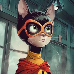 superhero  cat  costume  green  eyes  illustration  animal  character  fantasy  cute 1062782