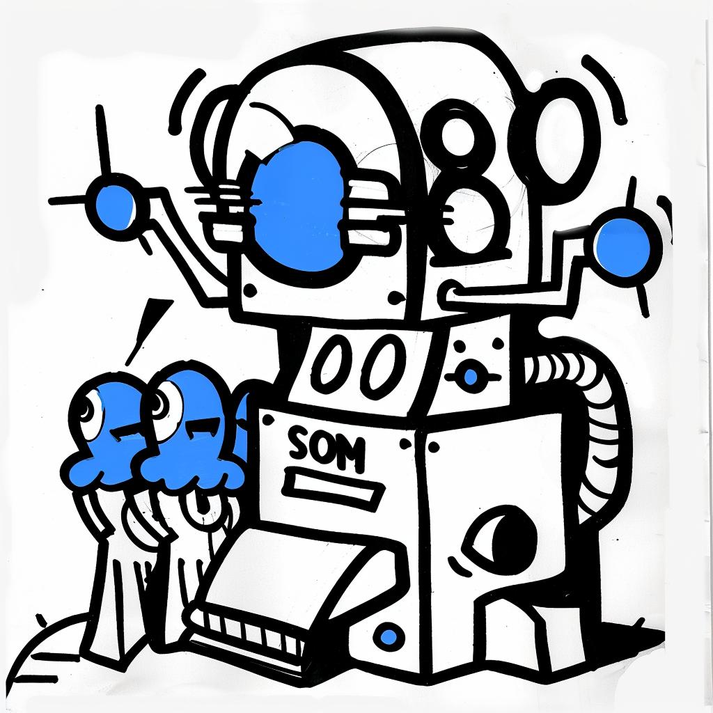 isometric  line  drawing  robot  blue  futuristic  architecture  muted  woodcut  art 943649