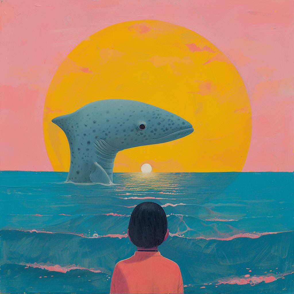 album  cover  surreal  whale  person  beach  Joan  Cornella  creative  art 1018020